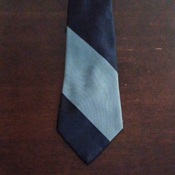 Alessandro Other - Alessandro Vintage Dark and Light Blue Striped Silk Necktie